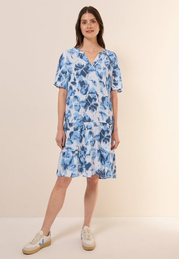 GEMUSTERTES CREPE - Freizeitkleid - weiß