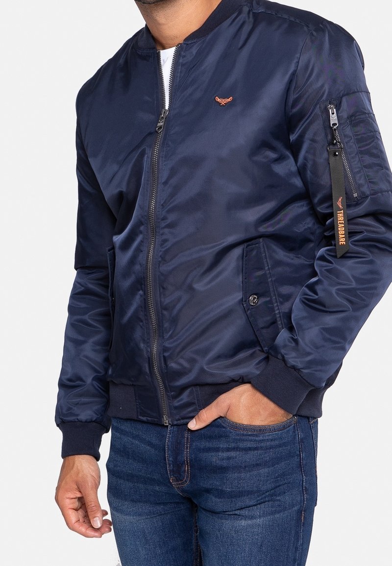 Threadbare Blouson Bomber - blue