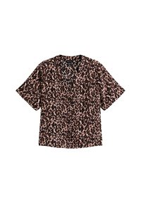 LEOPARD PRINT BUTTON FRONT - Blouse - brown pattern