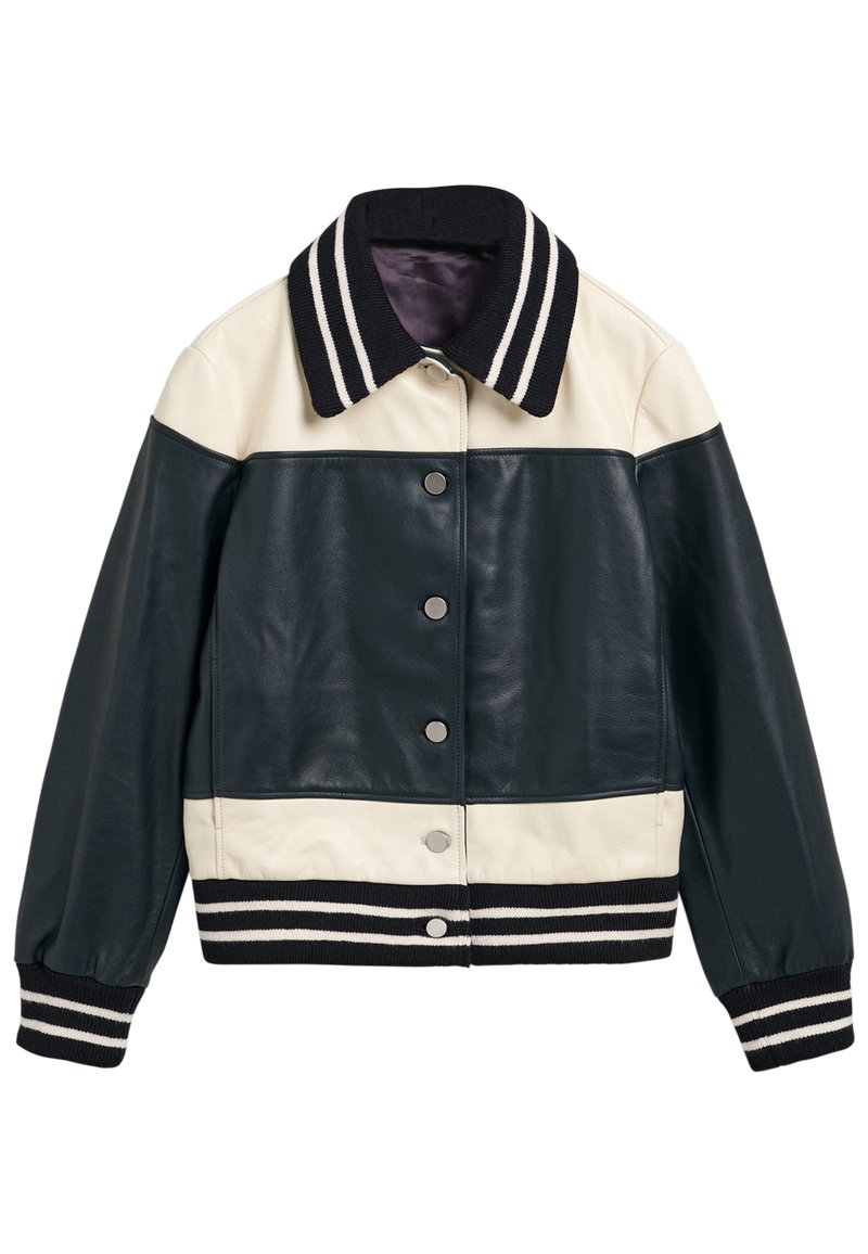 Gant Leren jas donkerblauw Gant Leren jas donkerblauw