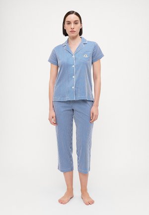 CLASSIC NOTCH COLLAR CROPPED PAJAMA - Yöasusetti - dark blue