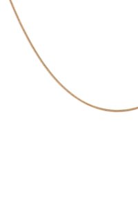 Goudkleurige metalen kettinghanger, met een glad, rond slangontwerp met een flexibele textuur en een doorlopende, langwerpige vorm.