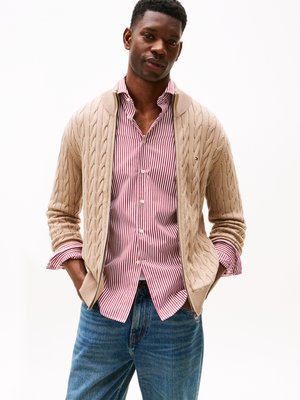 Tommy Hilfiger CLASSIC CABLE ZIP THROUGH - Kardiganas - coastal taupe