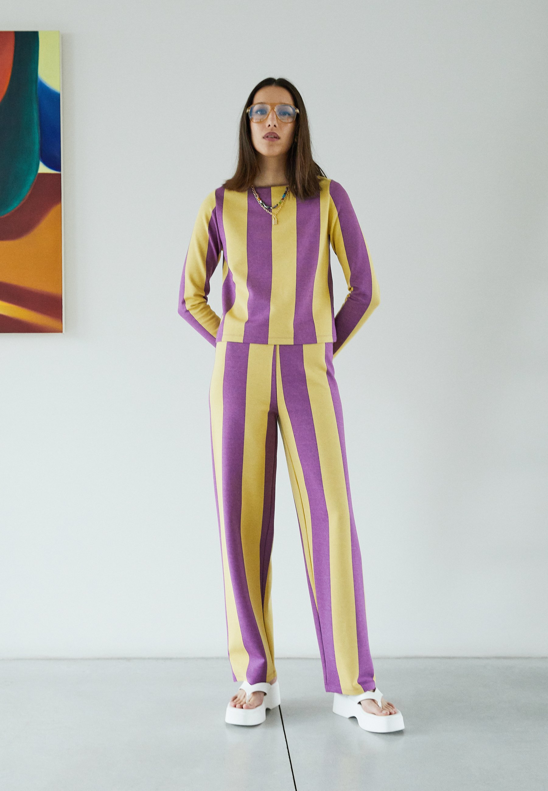 HOSBJERG FLORENCE LONG SLEEVE - Langærmede T-shirts - yellow/purple/lilla -  Zalando.dk