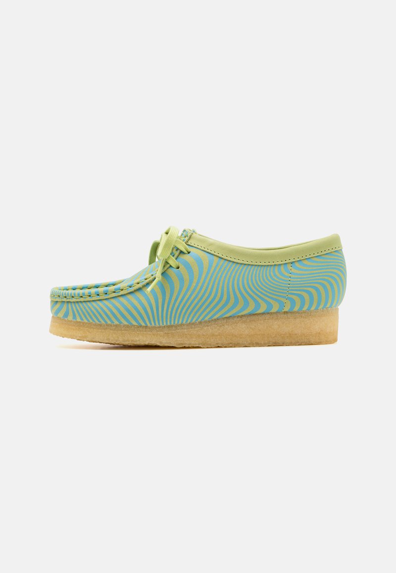 Clarks Originals - WALLABEE - Sportieve veterschoenen - blue/lime, Vergroten