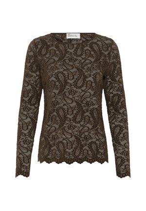 My Essential Wardrobe, MWSALVI LS LACE BLOUSE - Blouse - dark brown