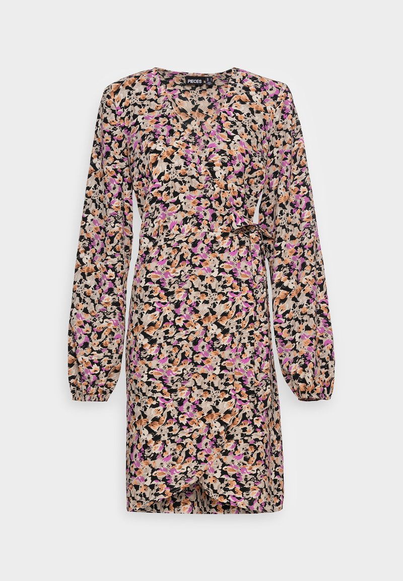 PIECES Tall PCMONICE WRAP DRESS - Φόρεμα ημέρας - black/lilac