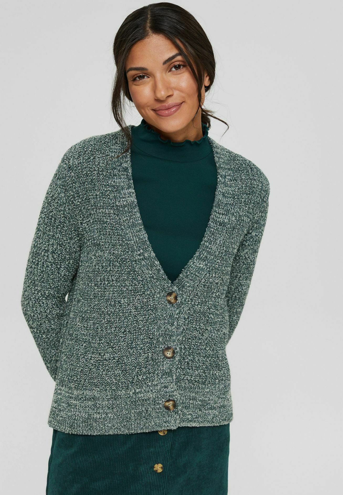 Esprit Cardigan - dark teal green/teal 