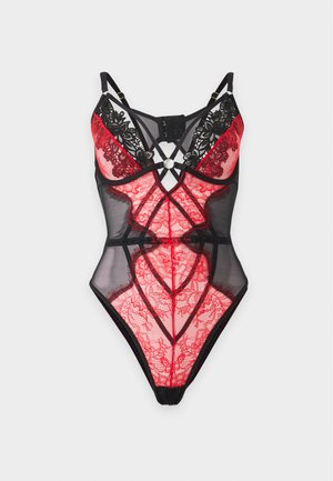Ann Summers, LOVERS SECRET CROTCHLESS BODY - Otvorené body - black/red