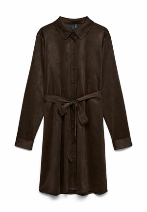 Vero Moda, SHIRT DRESS VMKATTY SHORT DRESS - Robe chemise - chocolate torte