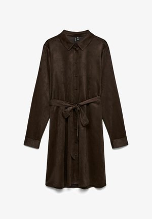 Vero Moda, SHIRT DRESS VMKATTY SHORT DRESS - Robe chemise - chocolate torte