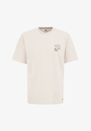 WE Fashion, Nyomott mintás póló - beige