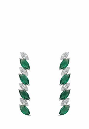 VISCOUNTESS TENNIS DROP EMERALD - Earrings - silver coloured