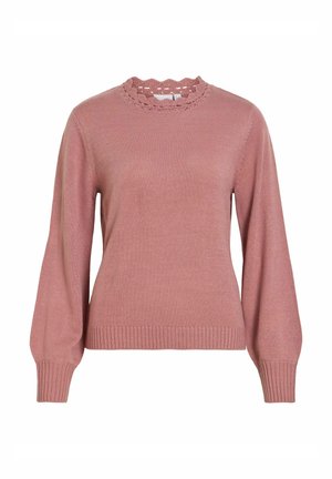 VILA, KNITTED PULLOVER VINOA HIGH NECK - Pullover - nostalgia rose