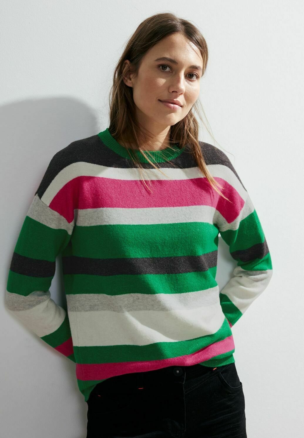 Cecil Damen-Strickpullover Gestreift – Weicher Feinstrick Mit U-Boot-Ausschnitt