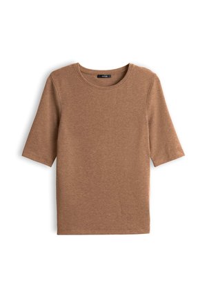 OPUS, SLIM MELANGE FIT - Basic T-shirt - ginger bread