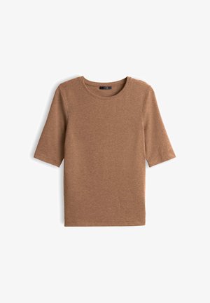OPUS, SLIM MELANGE FIT - T-Shirt basic - ginger bread