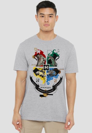 Cotton Soul, HARRY POTTER HOGWARTS MAGICIAL MISCHIEF LEVEL UP CREST - Print T-shirt - mottled light grey