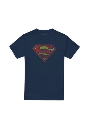 Cotton Soul, SUPERMAN - LOGO/VINTAGE - Print T-shirt - dark blue