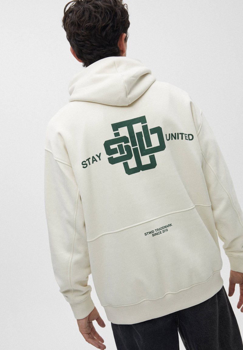 PULLu0026BEAR STWD - Hoodie - off white/off-white - Zalando.ie