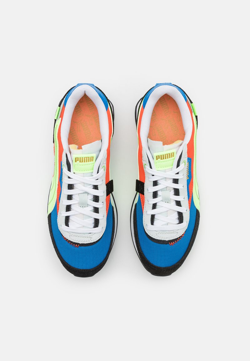 Puma Future Rider Displaced Unisex Trainers Victoria Blue Fizzy Lime Red Zalando Co Uk
