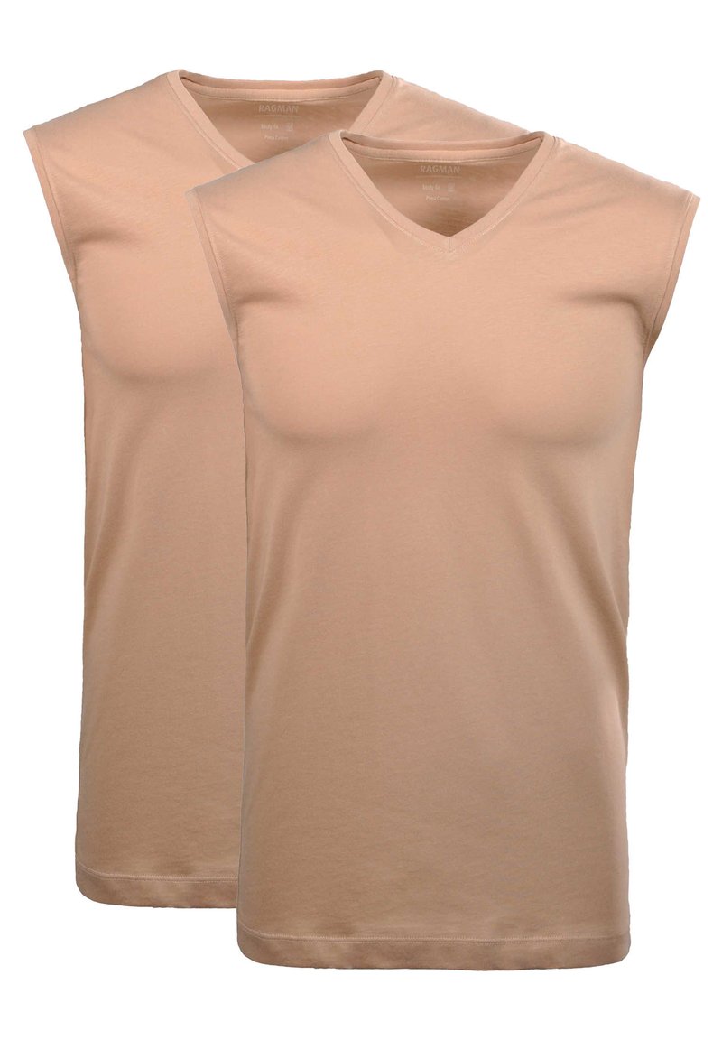 Ragman 2 PACK - Undershirt - beige