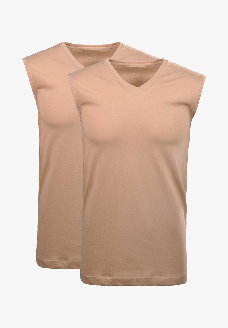 Ragman 2 PACK - Undershirt - beige