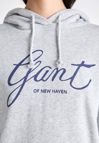 GANT SCRIPT HOODIE - Sweatshirt - light grey melange