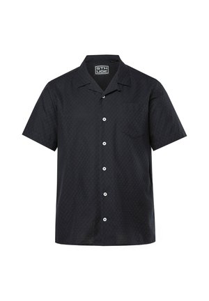 STHUGE, SHIRT, SHORT SLEEVE, CUBA COLLAR, TEXTURED, BOXY FIT, UP TO 8 XL - Shirt - black