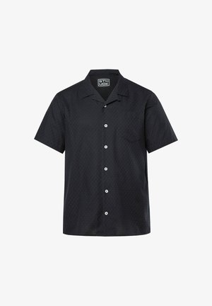 STHUGE, SHIRT, SHORT SLEEVE, CUBA COLLAR, TEXTURED, BOXY FIT, UP TO 8 XL - Camicia - black