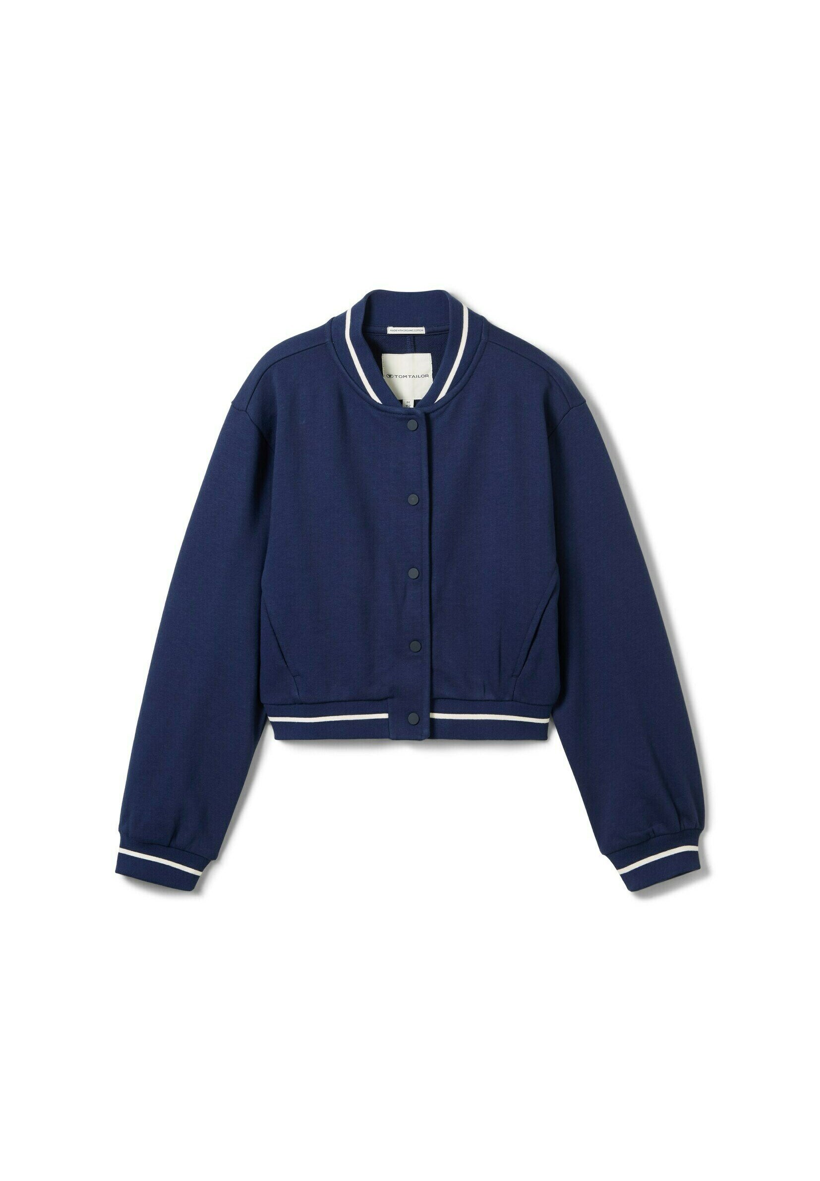 Damen Jacke Tom Tailor Sweatjacke Damen Blau TOM TAILOR CROPPED