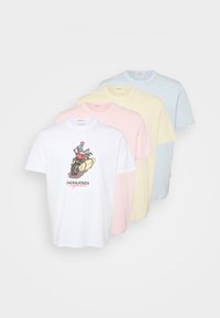 JORSKULL COAST TEE CREW  4 PACK - T-shirts med print - tickled pink/bright white/sky way/double cream