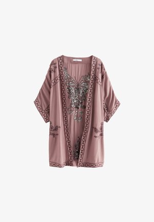 Next LONGLINE EMBROIDERED KIMONO COVER-UP - REGULAR FIT - Suvejakk - mauve