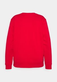 Rode sweatshirt met lange mouwen, ronde halslijn, ribgebreide manchetten en zoom, gemaakt van zachte stof, gladde textuur, zonder zichtbare patronen.