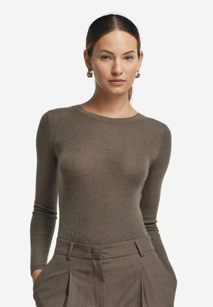Långärmad tröja - braun - 9279 - tortora melange