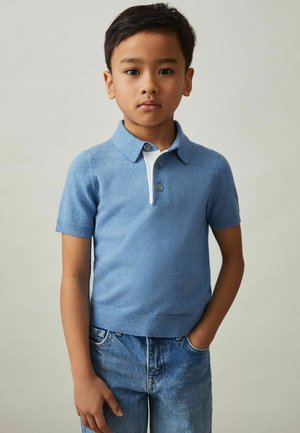 REISS FINCH CONTRAST PLACKET POLO SHIRT WITH COTTON - Piké - blue