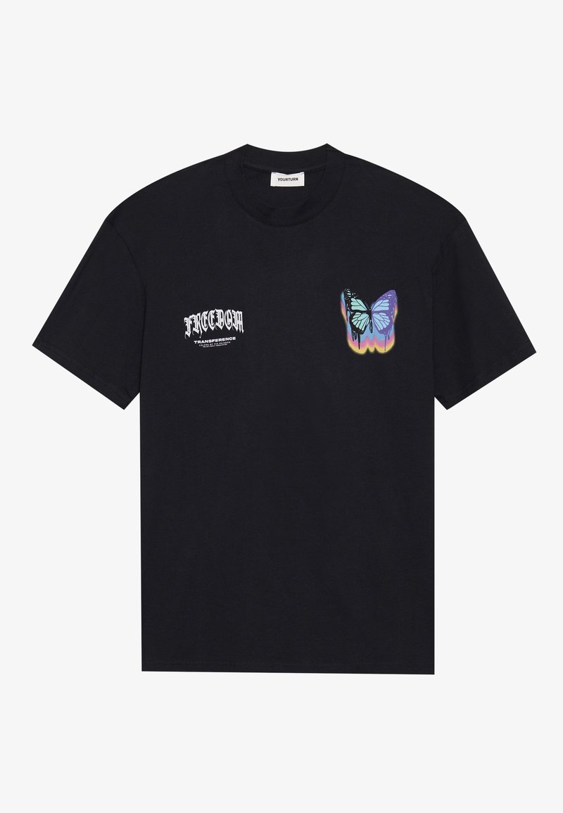 YOURTURN T-shirt print zwart YOURTURN T-shirt print zwart