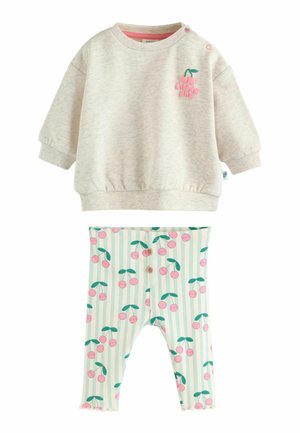 REGULAR FIT 2 PIECE SET - Mikina - green ecru