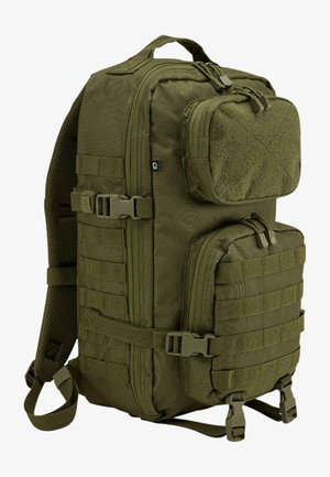 Zielony plecak nylonowy z wieloma przegrodami, teksturowaną powierzchnią i paskami regulacyjnymi. Posiada klamry oraz siatkowe wykończenie dla większego komfortu.