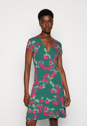 Vestido ligero - dark green/pink