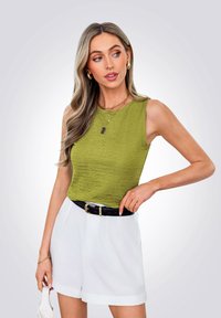 Cupshe SLEEVELESS TEXTURED - Top - metallic green