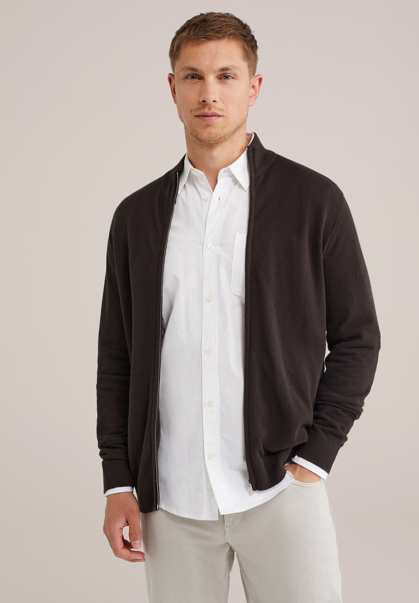 WE Fashion THE PIQUE Cardigan brown/marrone Zalando