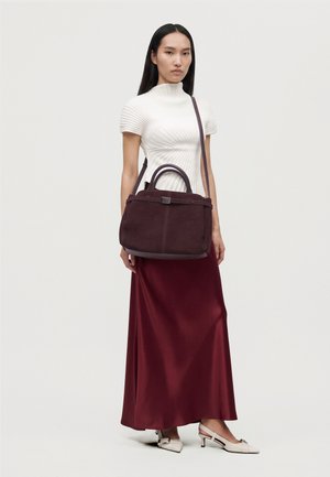 Zign by Zalando, HANDBAG BELT DETAIL LEATHER - Дамска чанта - dark brown