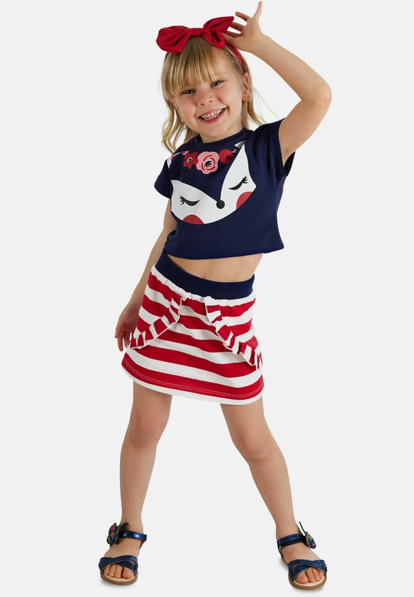 SET FOX CROP - A-Linien-Rock - dunkelblau