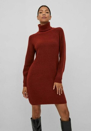 HIGH NECK - Jumper dress - fired brick