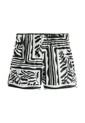 REGULAR FIT - TILE PRINT - Swimming shorts - black white