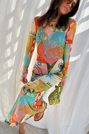 Never Fully Dressed MULTI SUNDAZED SUMMER DRESS - Maxikleid - blue