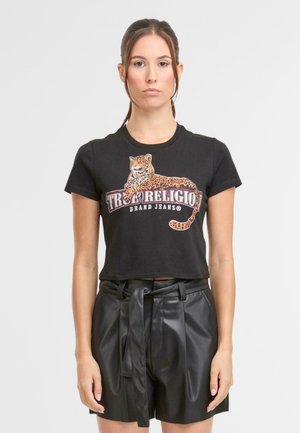 CRYSTAL LEOPARD TEE - Print T-shirt - black
