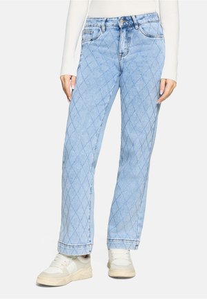MIT STRASS STRETCH - Straight leg jeans - light blue denim
