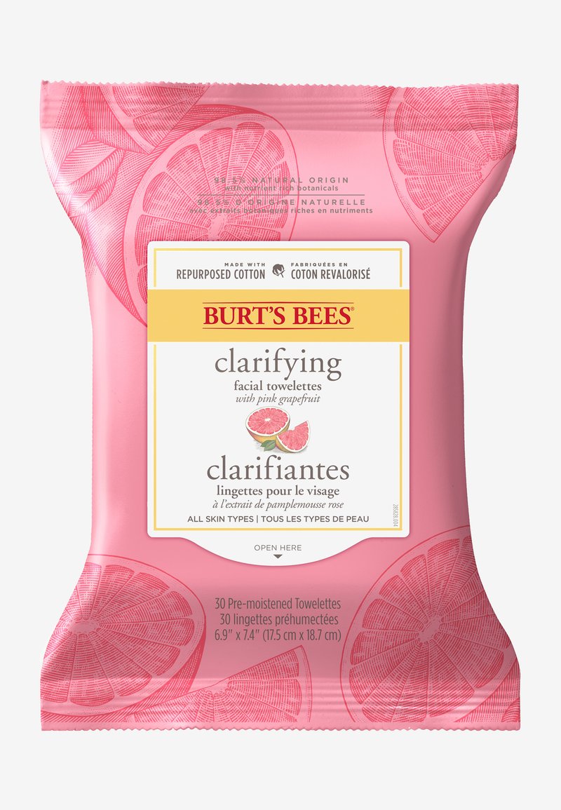 Burt's Bees FACIAL CLEANSING TOWELETTES 30 PACK - Crema limpiadora - pinkgrapefruit